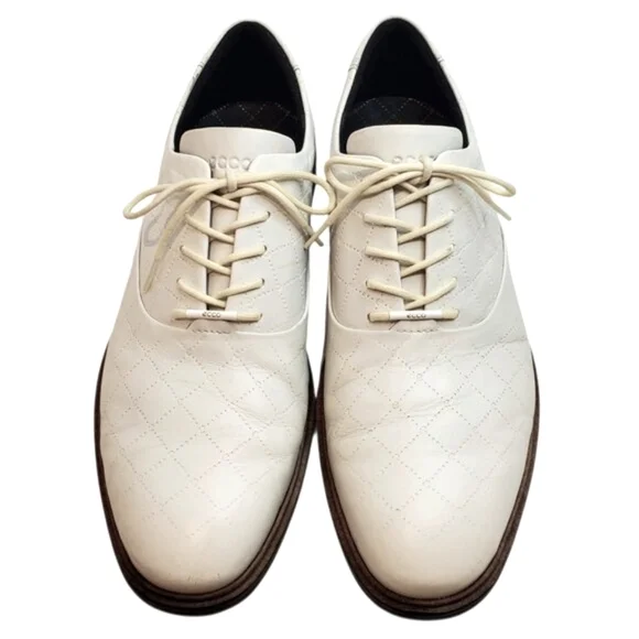 ECCO SZ US 11 - 11.5 EU 45 Golf Classic Hybrid Men's White Leather Golf Shoe